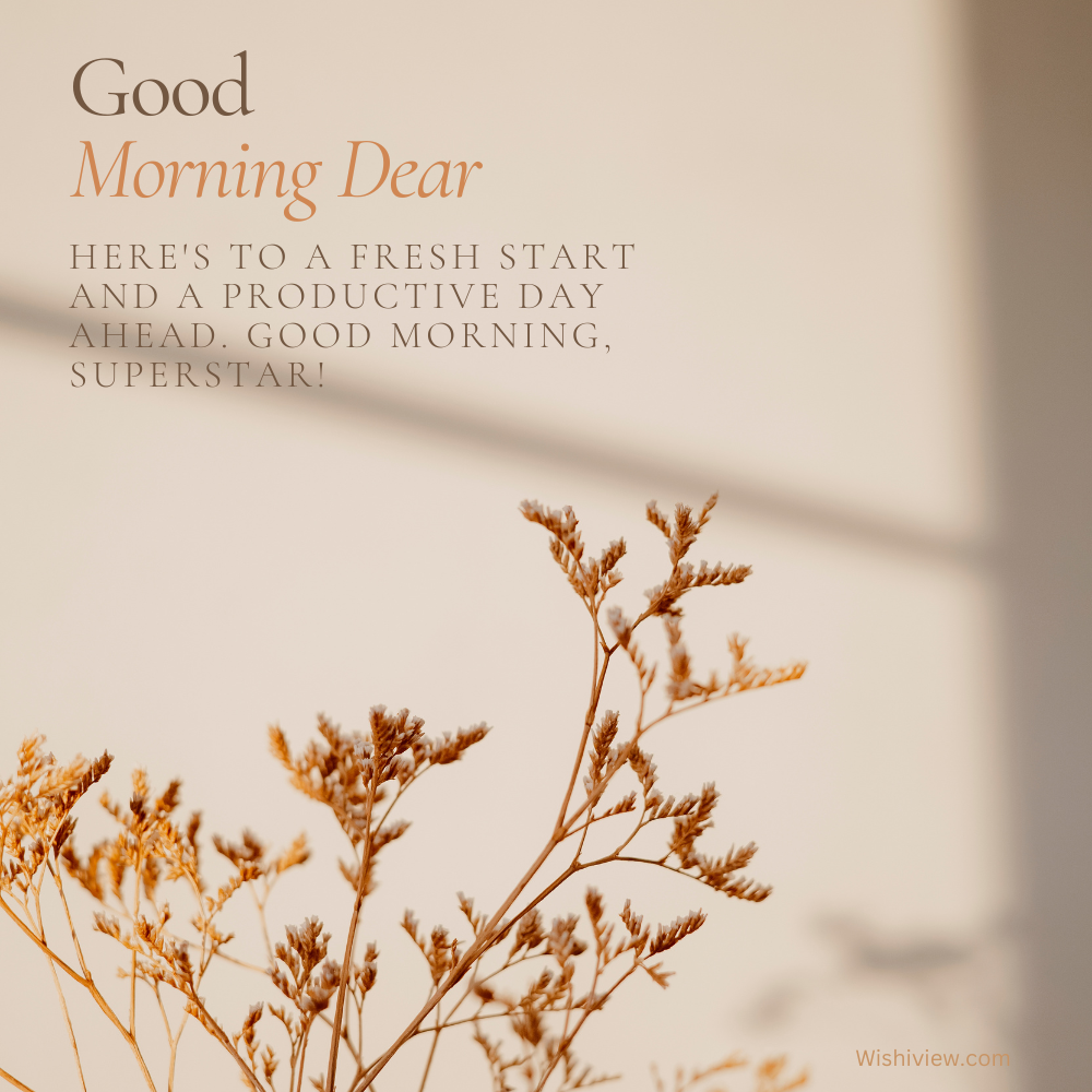 Here's to a fresh start and a productive day ahead. Good morning, superstar!